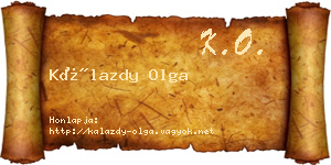 Kálazdy Olga névjegykártya
