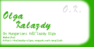 olga kalazdy business card